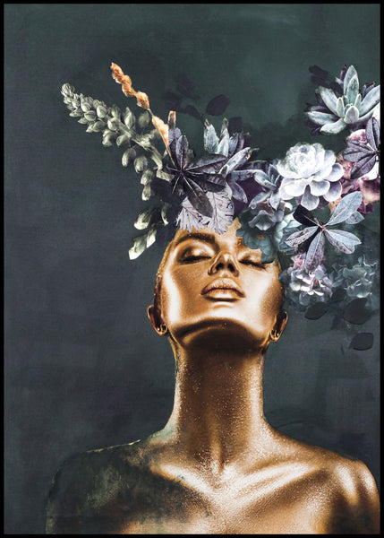 Gold Couture 2 | INDRAMMET BILLEDE Indrammet billede MF 30x40 Sort