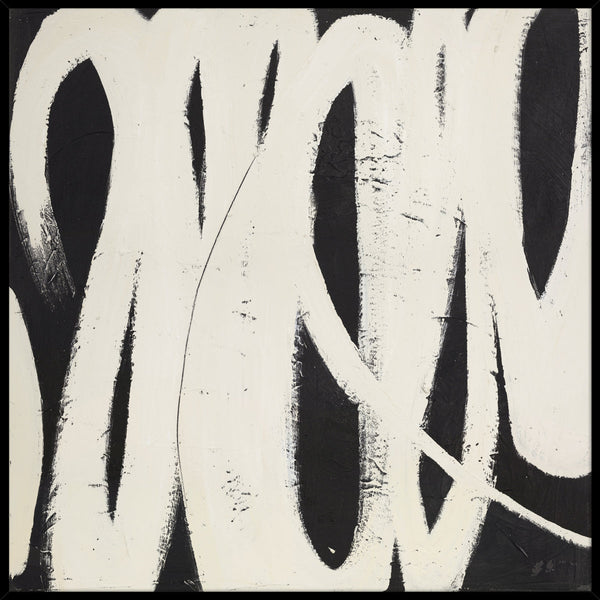 Spinning Around | DESIGN MALERI Design maleri ART COPENHAGEN 100x100 Sort Ramme 